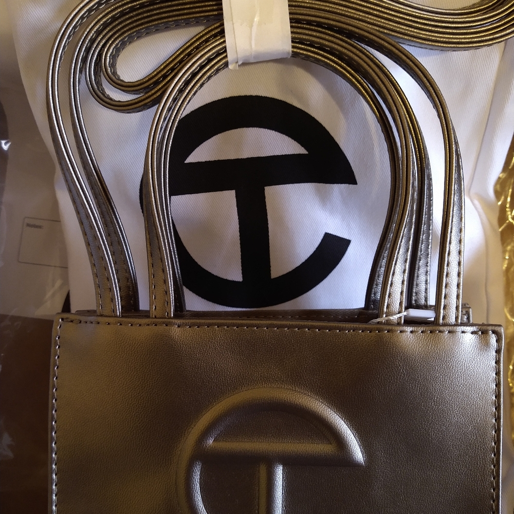 Telfar Bronze small shopping bag